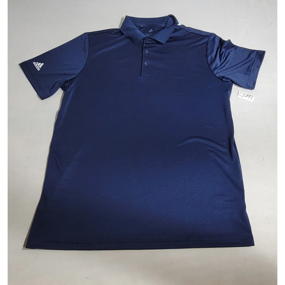Adidas Mens Primegreen Performance Polo Shirt Navy‎ Blue Large Short Sleeve